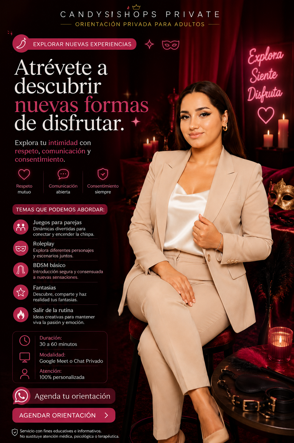 Explora en pareja/atrévete a descubrir nuevas cosas.